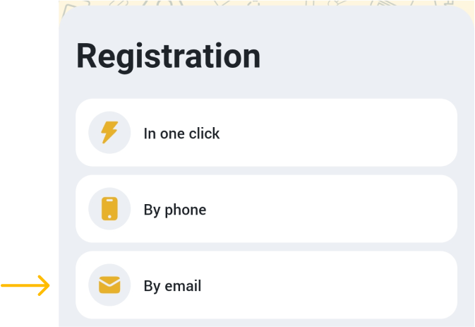 Tap or click on the by Email tab Melbet betapk Uganda