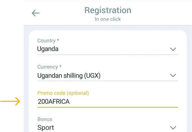 You will see a box written Enter promocode Melbet betapk Uganda